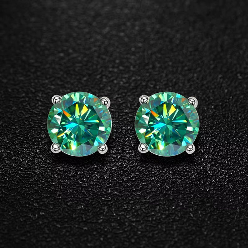 D Color Moissanite Earring S925 Sterling Sliver Plated with 18K White Gold Earring for Women Man Sparkling Fine Jewelry