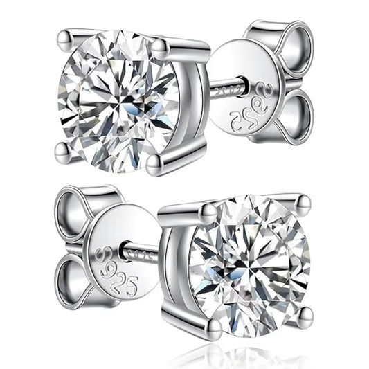 2.0Ct Moissanite Earrings for Women Lab Grown Diamond Ear Studs 925 Sterling Silver Fine Jewelry Gift