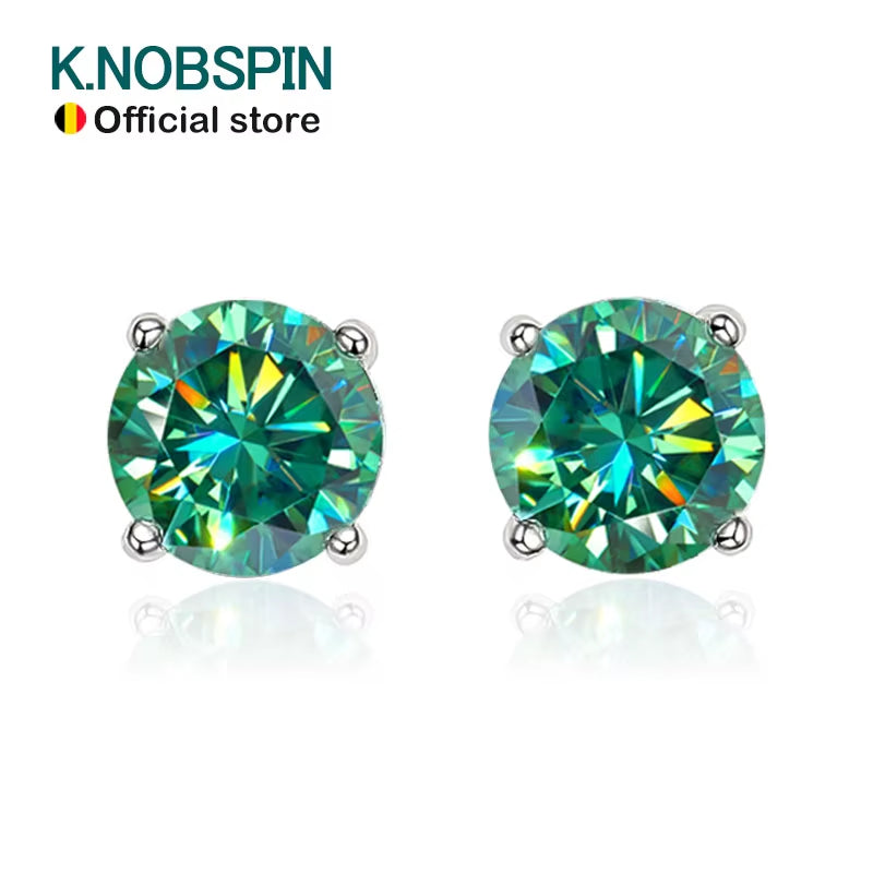 D Color Moissanite Earring S925 Sterling Sliver Plated with 18K White Gold Earring for Women Man Sparkling Fine Jewelry
