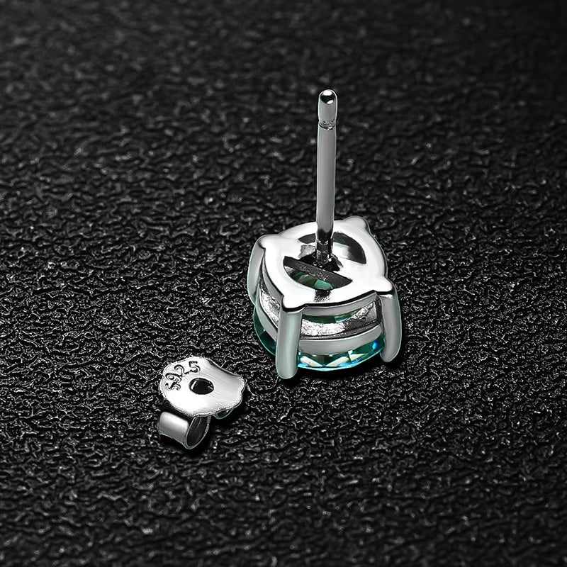 D Color Moissanite Earring S925 Sterling Sliver Plated with 18K White Gold Earring for Women Man Sparkling Fine Jewelry